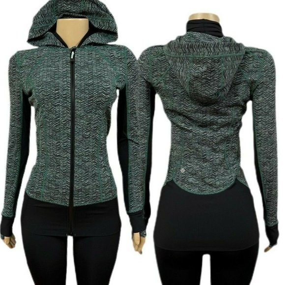 NWOT LULULEMON Daily Practice Jacket Green Chevron - Picture 1 of 1